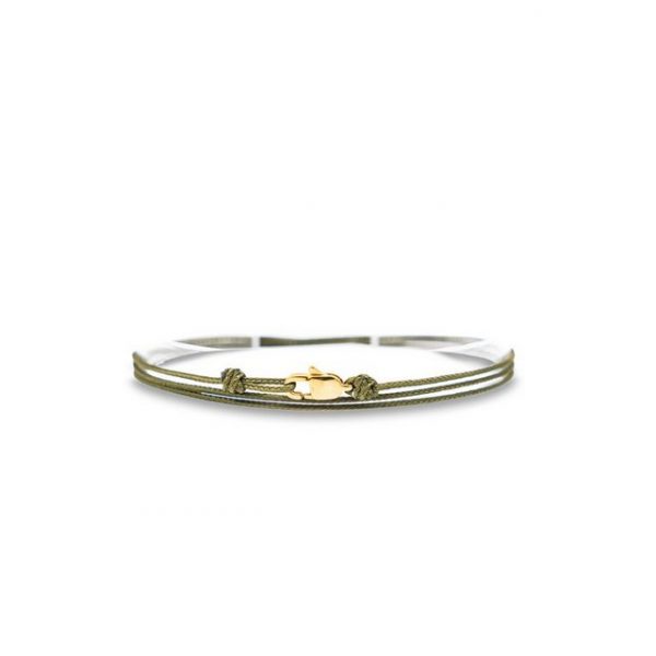 Made by Nami Armband "Karabiner Wickelarmband - Grün Gold" (Einzelartikel)