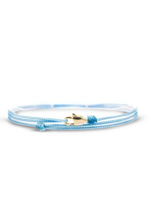 Made by Nami Armband "Karabiner Wickelarmband - Hellblau Gold" (Einzelartikel)