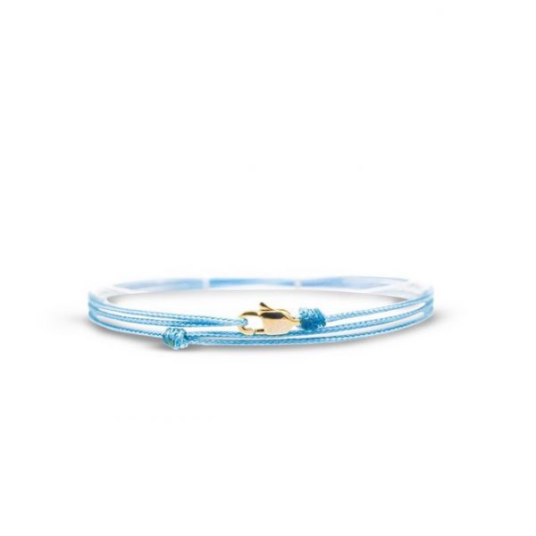 Made by Nami Armband "Karabiner Wickelarmband - Hellblau Gold" (Einzelartikel)