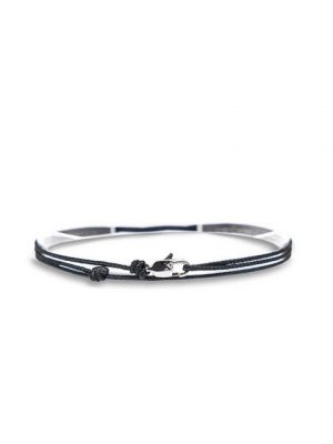 Made by Nami Armband "Karabiner Wickelarmband - Schwarz Silber" (Einzelartikel)