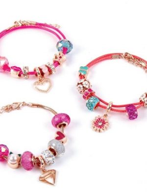 Make it real Schmuckset "27-tlg. Armbänder-Bastelset Halo Charms Think Pink"