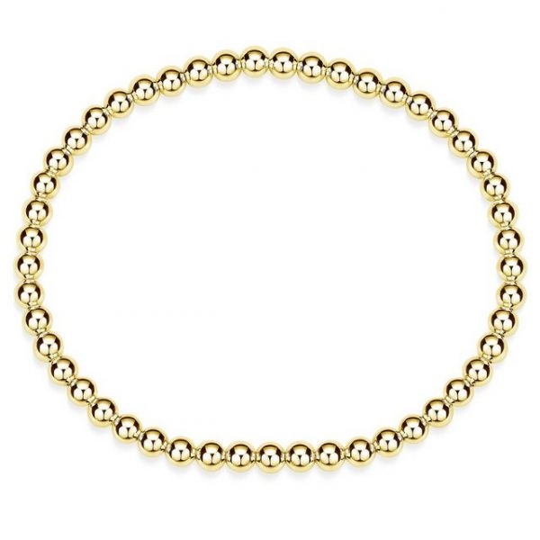 Materia Armband "Damen Gold Kugelarmband elastisch SA-148", Sterlingsilber, vergoldet