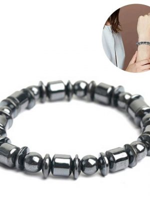 Mmgoqqt Charm-Armband "Armband, Mode-Magnetarmband, Herren-Frauen-Unisex-Schwarzstein-Armband, Gesundheitswesen-Magnetfeld-Therapie-Armband, tolles Geschenk"