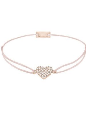Momentoss Filo Armband - Herz Rosé - 21203642 925 Silber vergoldet, Textil, Zirkonia rosa