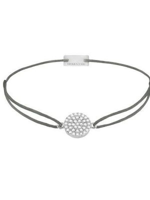 Momentoss Filo Armband - Kreis Pavé - 21203656 925 Silber, Textil, Zirkonia grau