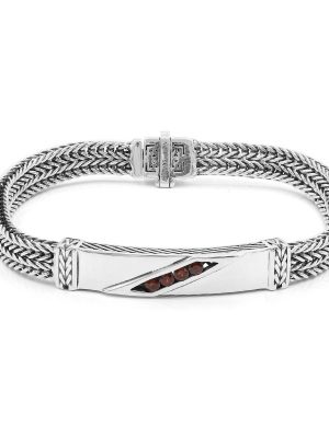 Mosambik-Granat-Silberarmband (Nan Collection)