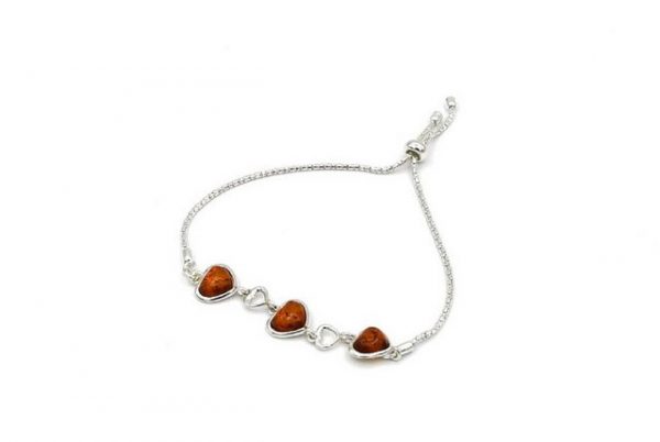 MyBer® Armband "Bernsteinarmband Armband Schmuck Bernstein Damen Herz silber 925 PMBER33" (1-tlg)