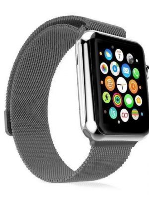 MyGadget Smartwatch-Armband "Edelstahl Milanaise Armband Magnetisch Mesh Gewebe", 38 mm für Apple Watch Serie 3, 2, 1