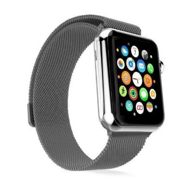 MyGadget Smartwatch-Armband "Edelstahl Milanaise Armband Magnetisch Mesh Gewebe", 38 mm für Apple Watch Serie 3, 2, 1