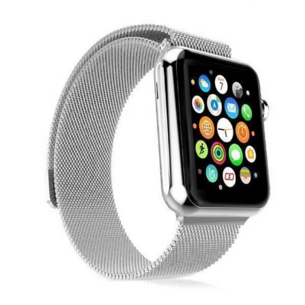 MyGadget Smartwatch-Armband "Edelstahl Milanaise Armband Magnetisch Mesh Gewebe", 38 mm für Apple Watch Serie 3, 2, 1