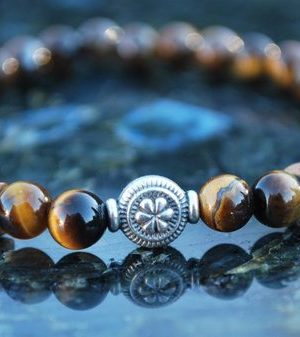 NAHLE Perlenarmband "Tigerauge Armband Partnerarmband Freundschaftsarmband", handmade, dehnbares Band