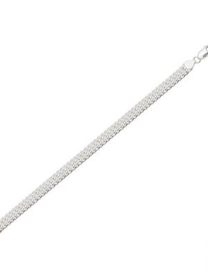 NKlaus Silberarmband "19cm Armband 925 Silber diamantiert Deutschpanzerk" (1 Stück), Made in Germany