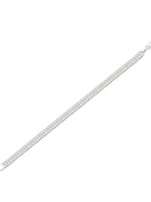NKlaus Silberarmband "19cm Armband 925 Silber diamantiert Deutschpanzerk" (1 Stück), Made in Germany