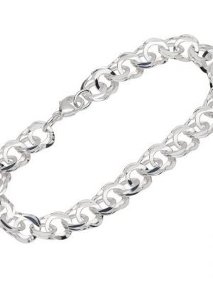NKlaus Silberarmband "Armband 925 Silber diamantiert 19cm Garibaldi Kett" (1 Stück), Made in Germany