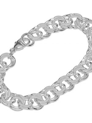 NKlaus Silberarmband "Armband 925 Silber diamantiert 22cm Garibaldi Kett" (1 Stück), Made in Germany