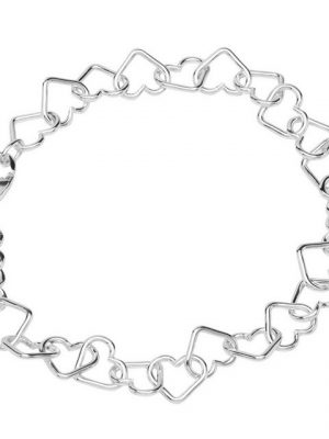 NKlaus Silberarmband "Armband 925 Sterling Silber 18cm Herz Kette Damen" (1 Stück), Made in Germany
