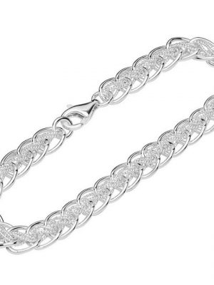 NKlaus Silberarmband "Armband 925 Sterling Silber 19,5cm Designer Kette" (1 Stück), Made in Germany