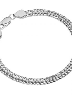 NKlaus Silberarmband "Armband 925 Sterling Silber 19,5cm Fuchsschwanzket" (1 Stück), Made in Germany