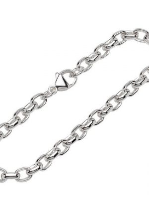 NKlaus Silberarmband "Armband 925 Sterling Silber 19cm Ankerkette halbru" (1 Stück), Made in Germany