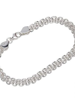 NKlaus Silberarmband "Armband 925 Sterling Silber 19cm Bismarckkette mas" (1 Stück), Made in Germany