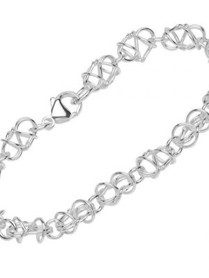 NKlaus Silberarmband "Armband 925 Sterling Silber 19cm Designer Kette Da" (1 Stück), Made in Germany