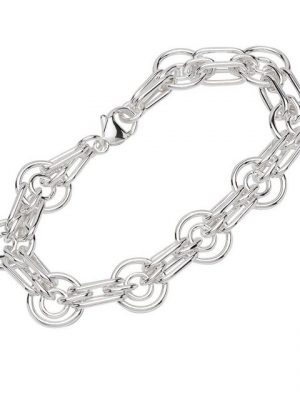 NKlaus Silberarmband "Armband 925 Sterling Silber 19cm Designer Kette Un" (1 Stück), Made in Germany