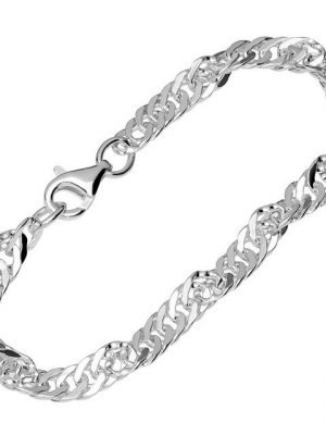 NKlaus Silberarmband "Armband 925 Sterling Silber 19cm Doppel Panzerkett" (1 Stück), Made in Germany
