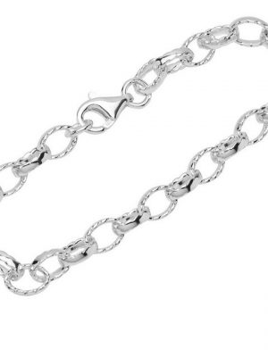 NKlaus Silberarmband "Armband 925 Sterling Silber 19cm Erbskette oval, w" (1 Stück), Made in Germany