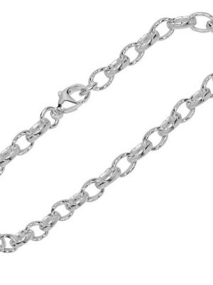 NKlaus Silberarmband "Armband 925 Sterling Silber 19cm Erbskette oval we" (1 Stück), Made in Germany