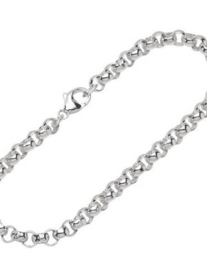 NKlaus Silberarmband "Armband 925 Sterling Silber 19cm Erbskette rund we" (1 Stück), Made in Germany