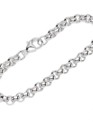NKlaus Silberarmband "Armband 925 Sterling Silber 19cm Erbskette rund we" (1 Stück), Made in Germany