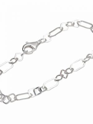 NKlaus Silberarmband "Armband 925 Sterling Silber 19cm Figaro Ankerkette" (1 Stück), Made in Germany