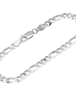 NKlaus Silberarmband "Armband 925 Sterling Silber 19cm Figaro Panzerkett" (1 Stück), Made in Germany