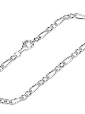 NKlaus Silberarmband "Armband 925 Sterling Silber 19cm Figaro Panzerkett" (1 Stück), Made in Germany