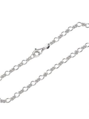 NKlaus Silberarmband "Armband 925 Sterling Silber 19cm Figaro Panzerkett" (1 Stück), Made in Germany