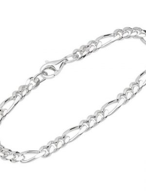 NKlaus Silberarmband "Armband 925 Sterling Silber 19cm Figaro Panzerkett" (1 Stück), Made in Germany