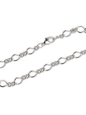NKlaus Silberarmband "Armband 925 Sterling Silber 19cm Figaro Panzerkett" (1 Stück), Made in Germany