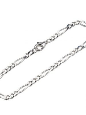 NKlaus Silberarmband "Armband 925 Sterling Silber 19cm Figaro Panzerkett" (1 Stück), Made in Germany