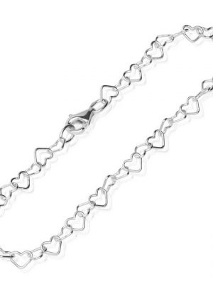 NKlaus Silberarmband "Armband 925 Sterling Silber 19cm Herz Kette Damen" (1 Stück), Made in Germany
