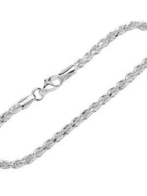 NKlaus Silberarmband "Armband 925 Sterling Silber 19cm Kordelkette diama" (1 Stück), Made in Germany