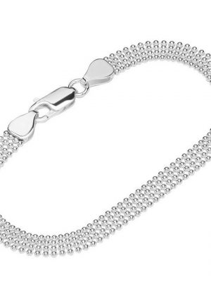 NKlaus Silberarmband "Armband 925 Sterling Silber 19cm Kugelkette mehrre" (1 Stück), Made in Germany
