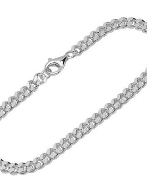 NKlaus Silberarmband "Armband 925 Sterling Silber 19cm Panzerkette 2 fac" (1 Stück), Made in Germany