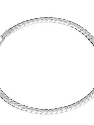 NKlaus Silberarmband "Armband 925 Sterling Silber 19cm Panzerkette flach" (1 Stück), Made in Germany