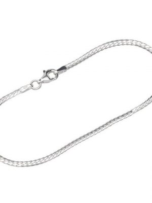 NKlaus Silberarmband "Armband 925 Sterling Silber 19cm Panzerkette flach" (1 Stück), Made in Germany