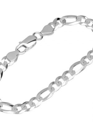 NKlaus Silberarmband "Armband 925 Sterling Silber 19cm Panzerkette gedrü" (1 Stück), Made in Germany