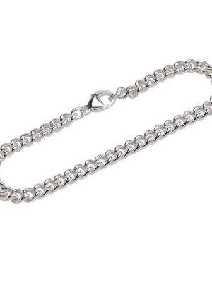 NKlaus Silberarmband "Armband 925 Sterling Silber 19cm Panzerkette rund" (1 Stück), Made in Germany