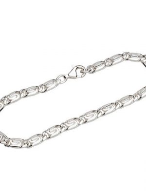 NKlaus Silberarmband "Armband 925 Sterling Silber 19cm S Panzerkette ova" (1 Stück), Made in Germany