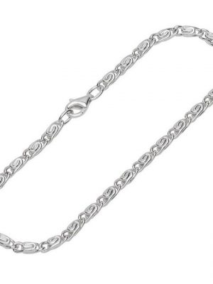 NKlaus Silberarmband "Armband 925 Sterling Silber 19cm S Panzerkette run" (1 Stück), Made in Germany