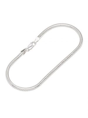 NKlaus Silberarmband "Armband 925 Sterling Silber 19cm Schlangenkette ru" (1 Stück), Made in Germany