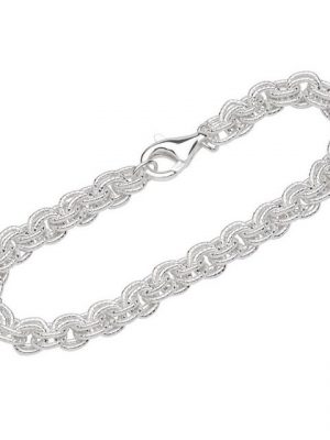 NKlaus Silberarmband "Armband 925 Sterling Silber 19cm Zwillingsankerket" (1 Stück), Made in Germany